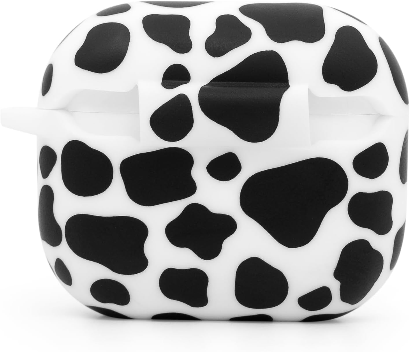 Premium Cow Print Silicone AirPods Case with Durable Keychain Clip – Stylish Protective Cover