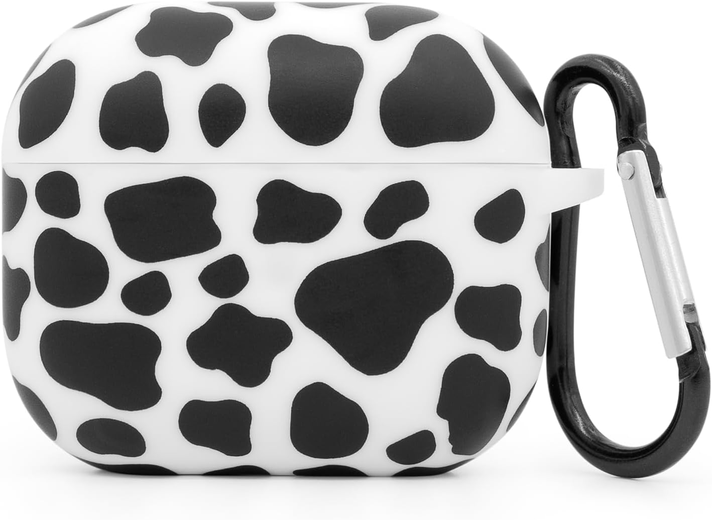 Premium Cow Print Silicone AirPods Case with Durable Keychain Clip – Stylish Protective Cover