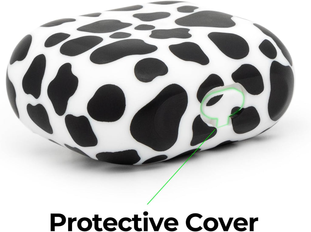 Premium Cow Print Silicone AirPods Case with Durable Keychain Clip – Stylish Protective Cover